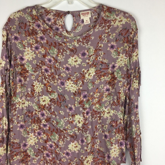 Mossimo Lavender Cold Shoulder Top Blouse - Picture 5 of 8